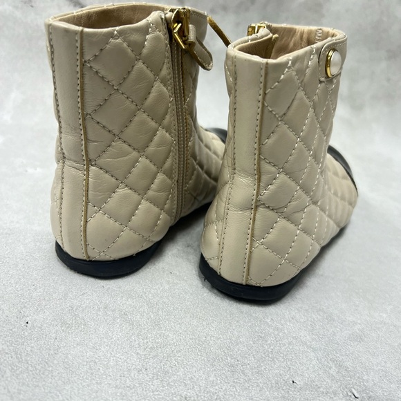 Luxelim sz 27 Sorellina black beige / quilted leather Boots  toddler girl - Picture 7 of 10